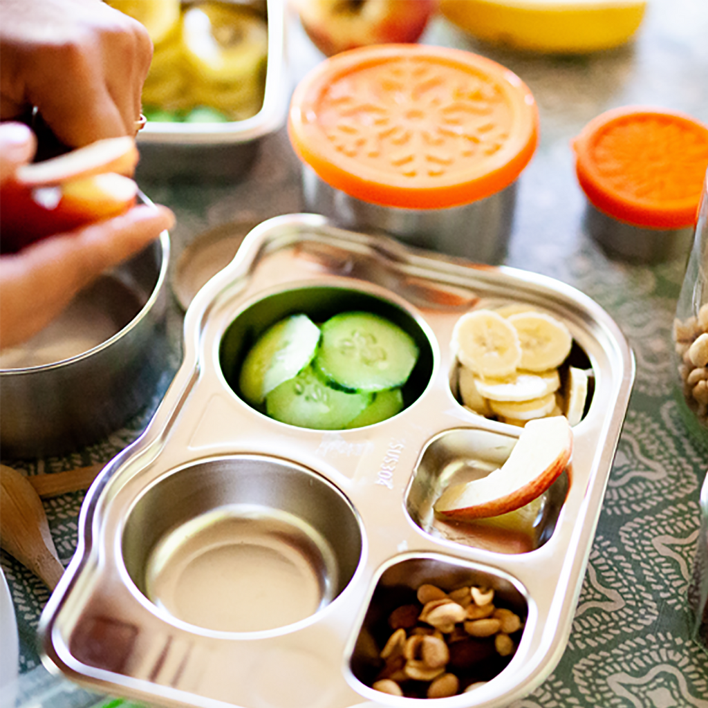 Assiette compartimentée en inox | Bus