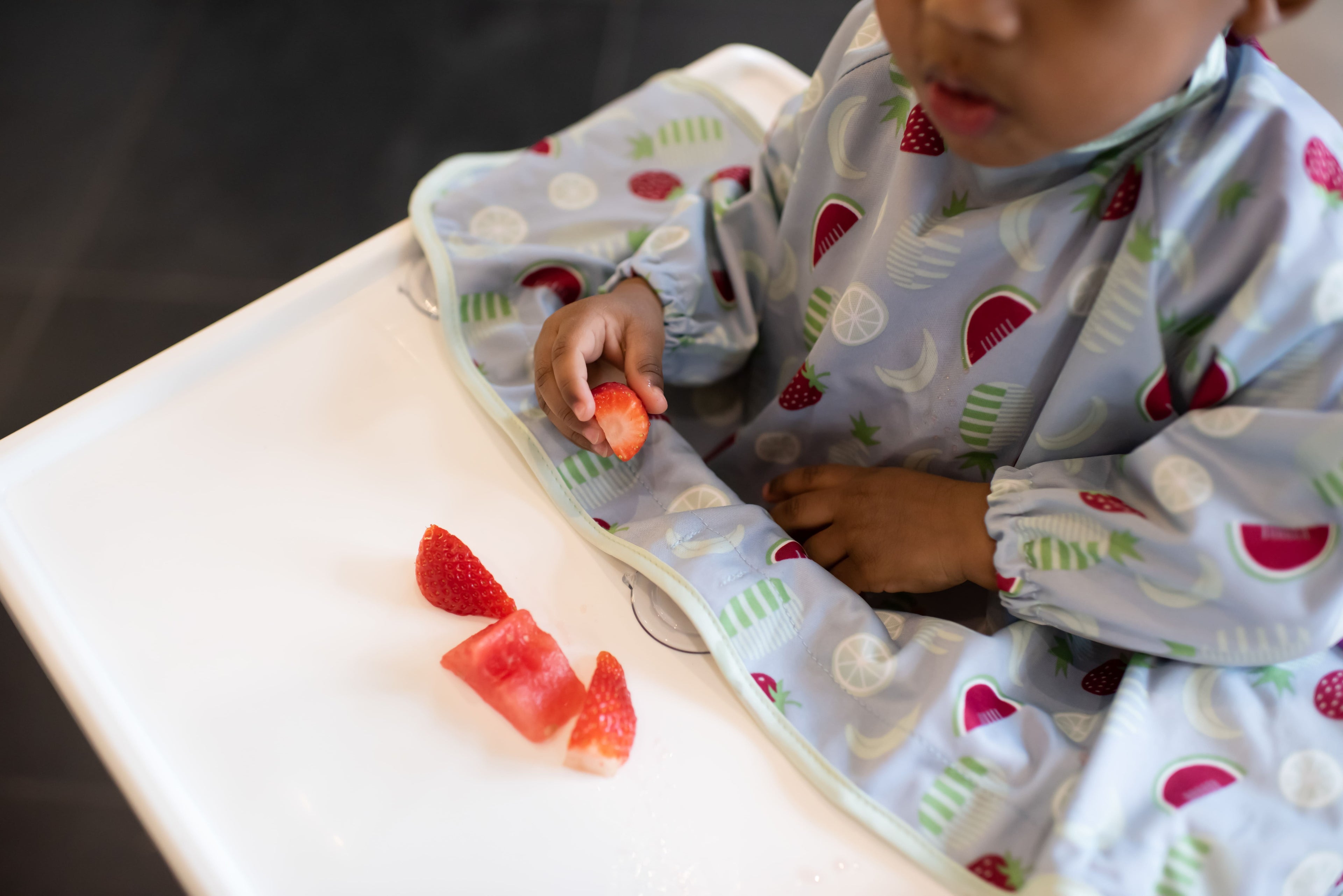 Bavoir manches longues à ventouses | Fruits