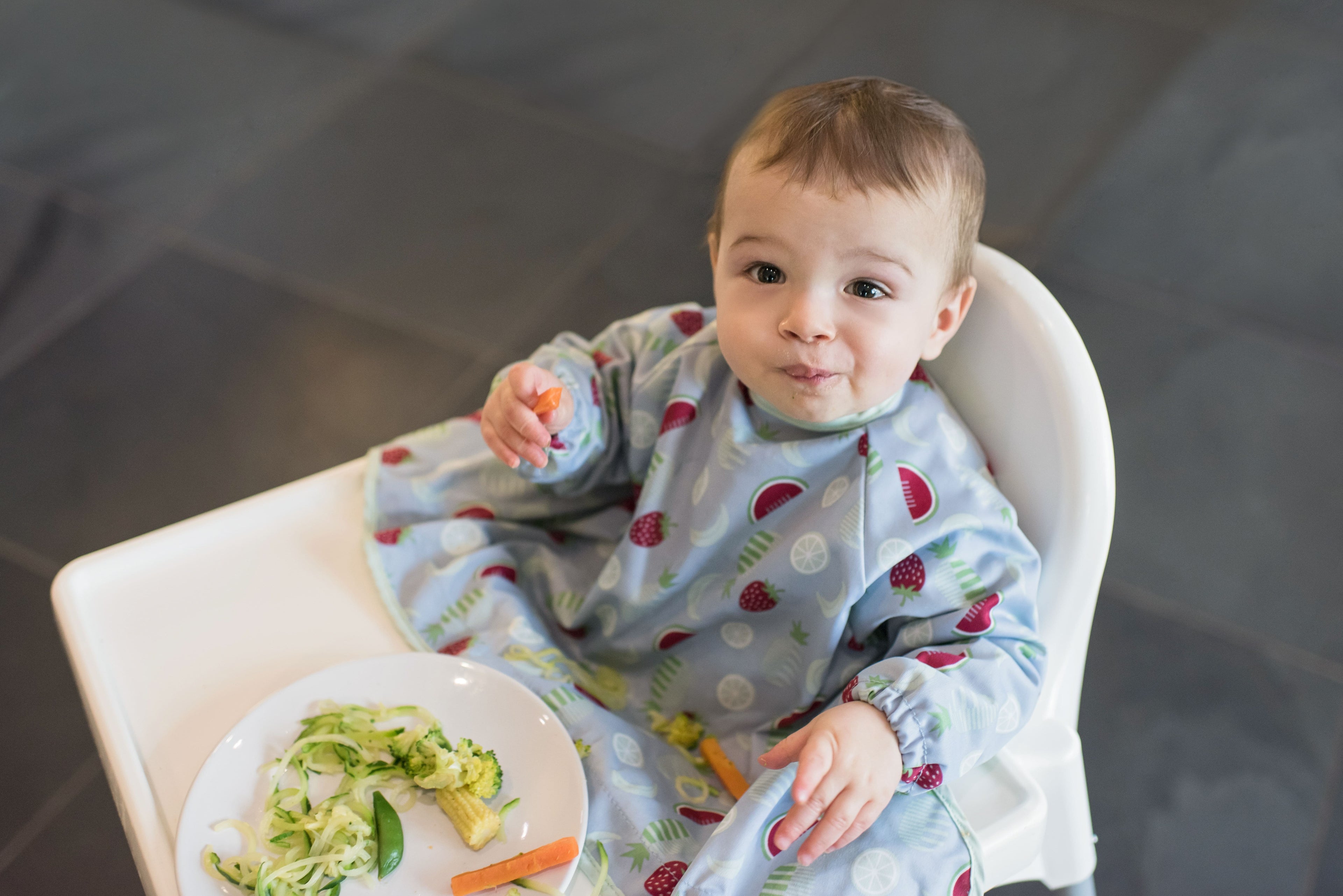 Bavoir manches longues à ventouses | Fruits