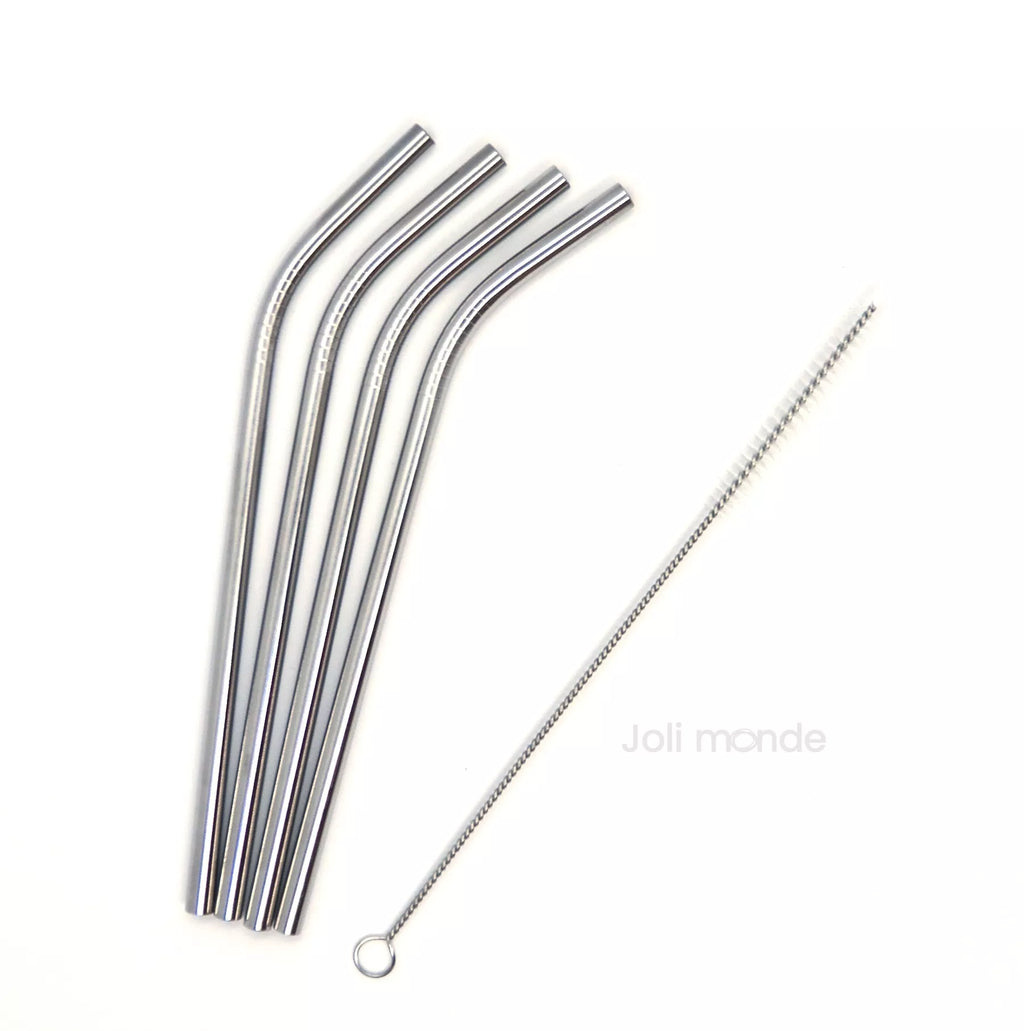 Ensemble de 4 pailles en inox