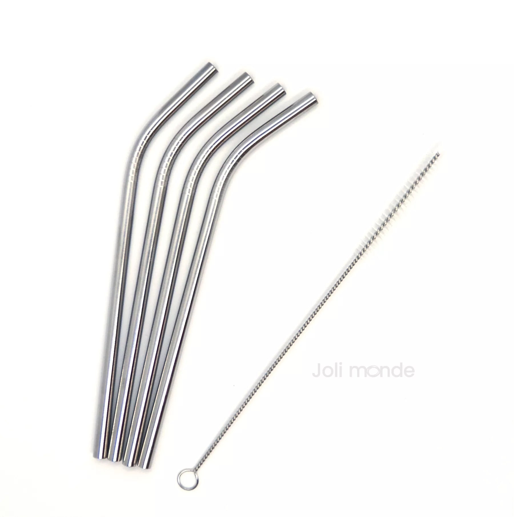 Ensemble de 4 pailles en inox