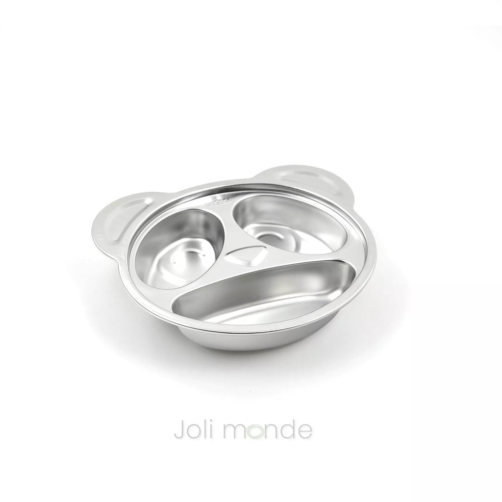 Assiette compartimentée en inox "Panda"