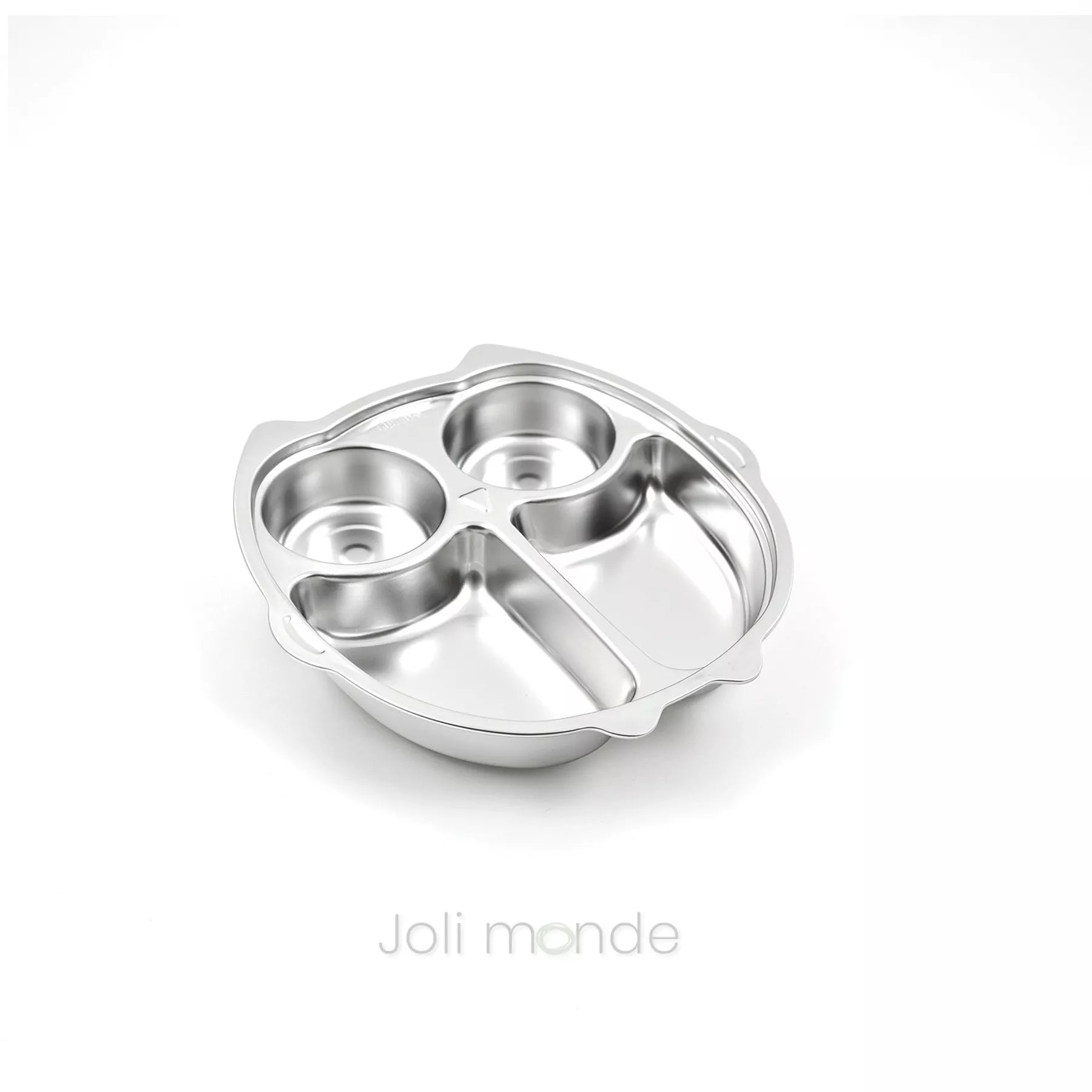 Assiette compartimentée en inox "Chouette"