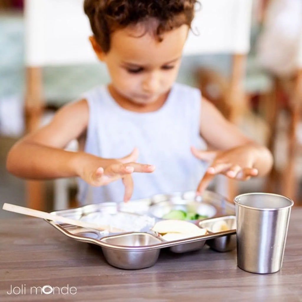 Assiette compartimentée en inox "Bus"