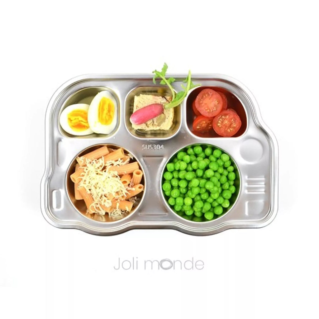 Assiette compartimentée en inox "Bus"
