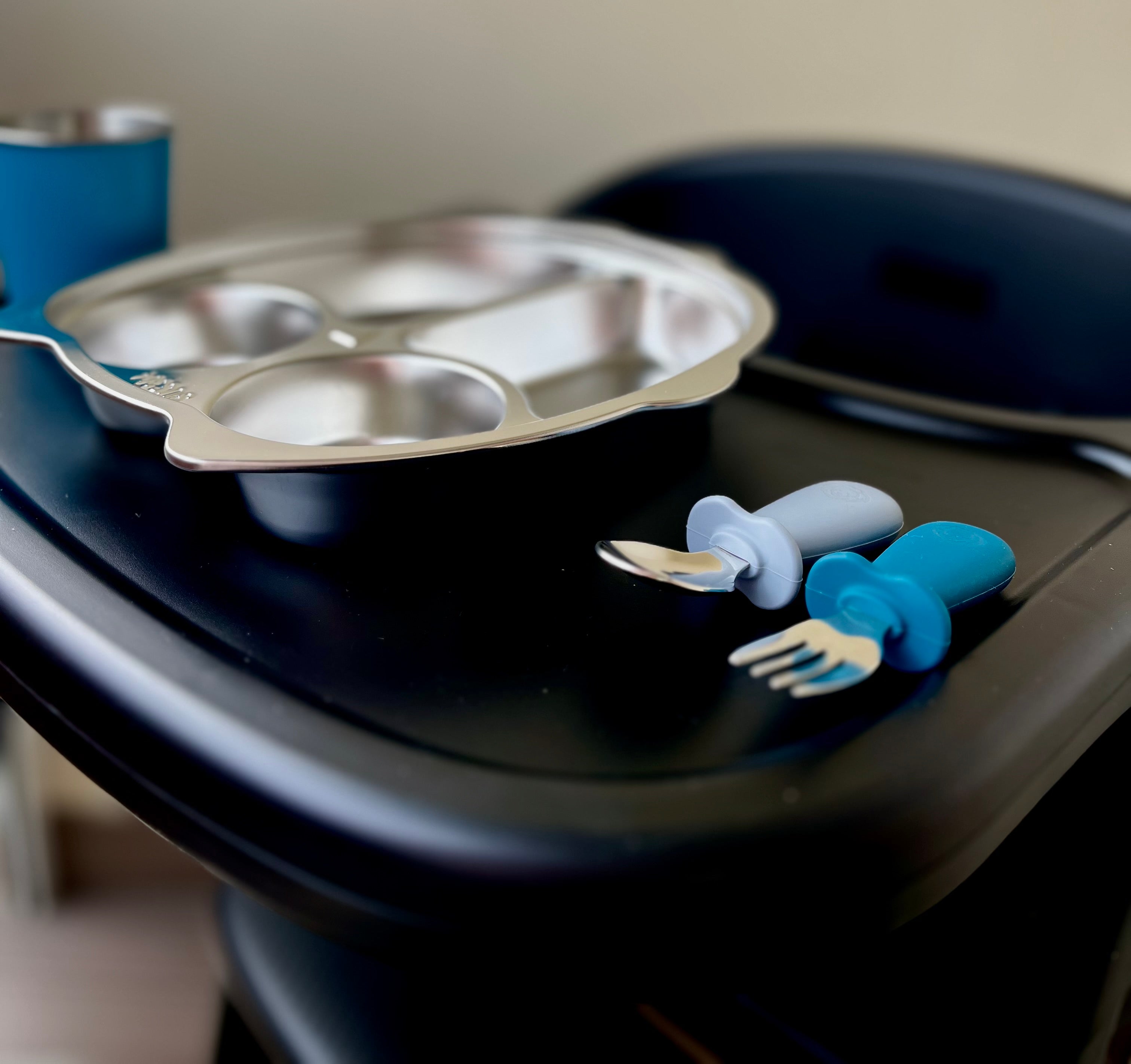 Assiette compartimentée en inox | Chouette