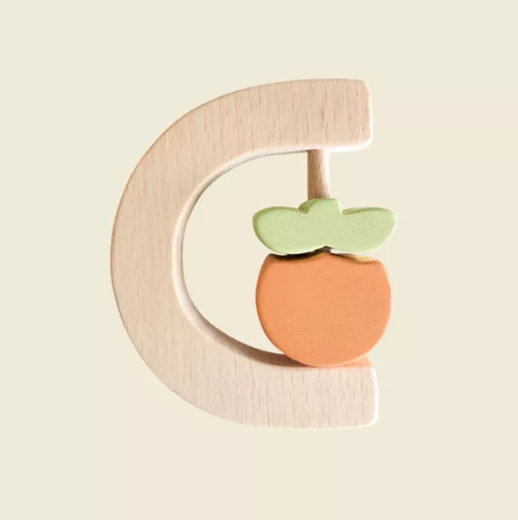 Hochet en bois | Orange