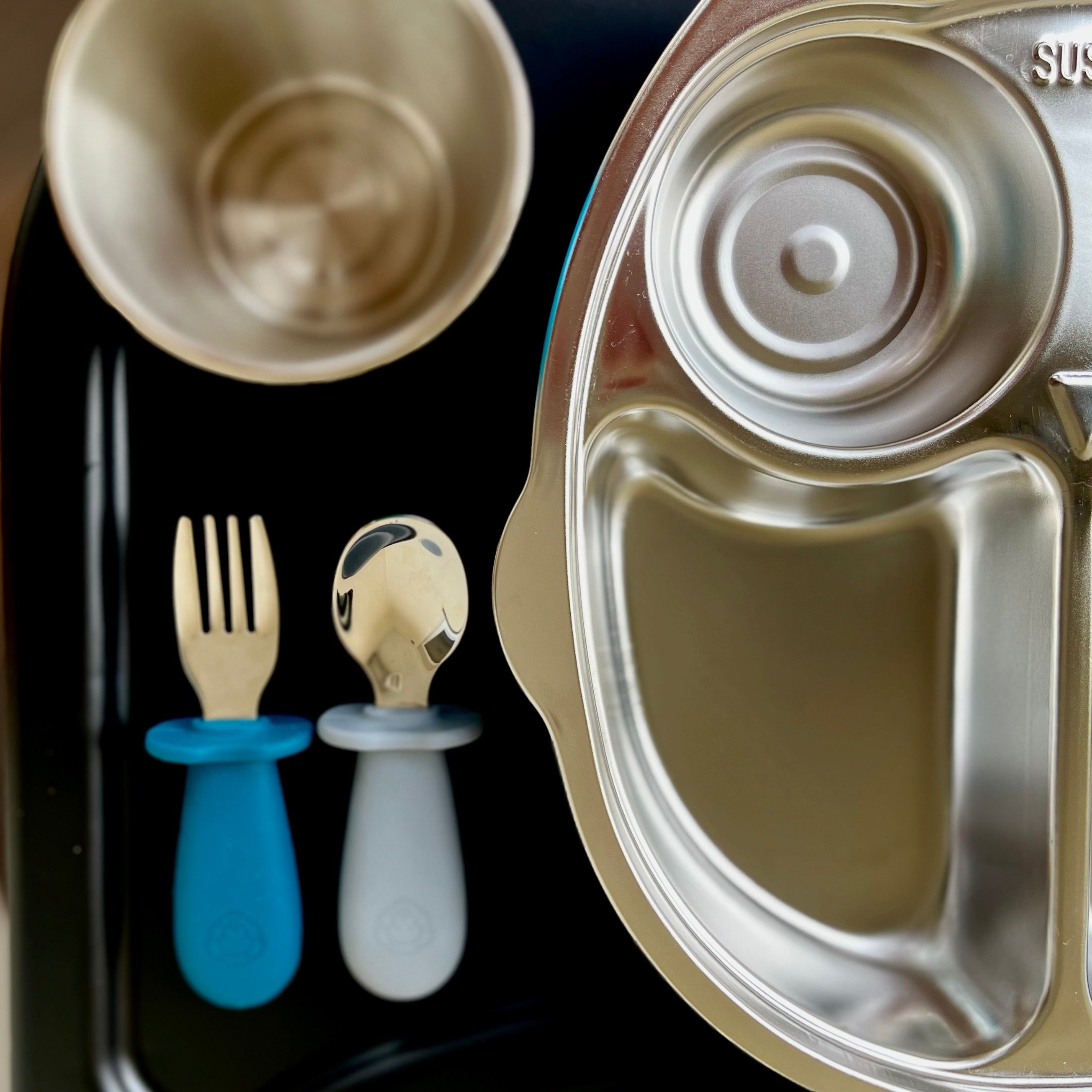 Assiette compartimentée en inox | Chouette