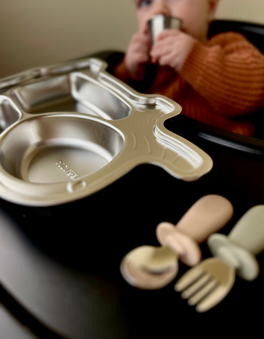 Assiette compartimentée en inox | Éléphant