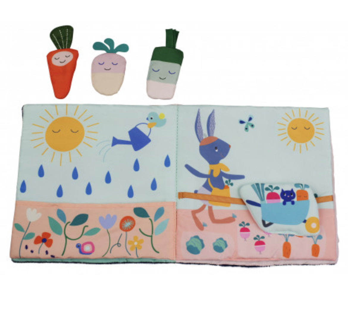 Livre d’éveil multi activités en tissu | Gabin lapin