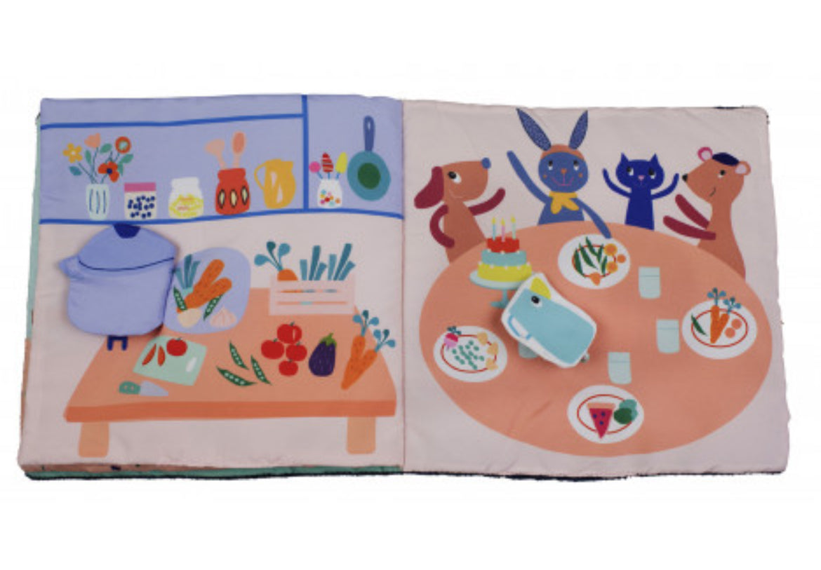 Livre d’éveil multi activités en tissu | Gabin lapin