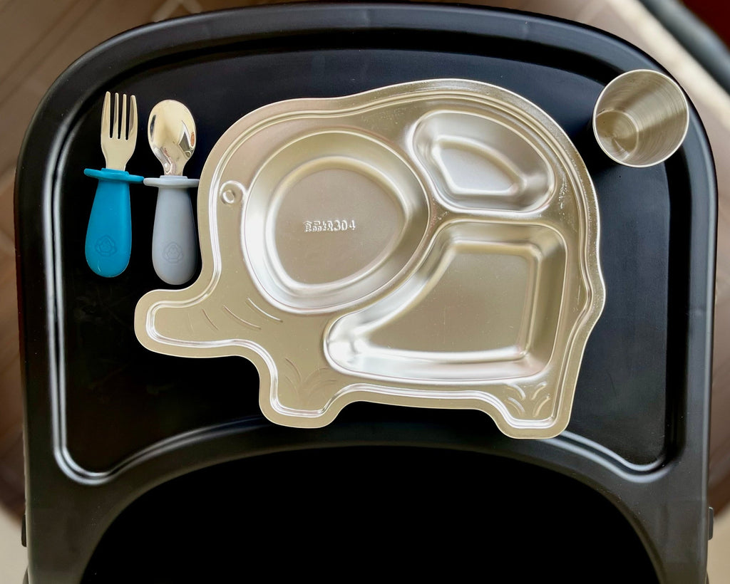 Assiette compartimentée en inox | Éléphant