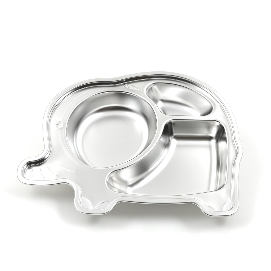 Assiette compartimentée en inox | Éléphant