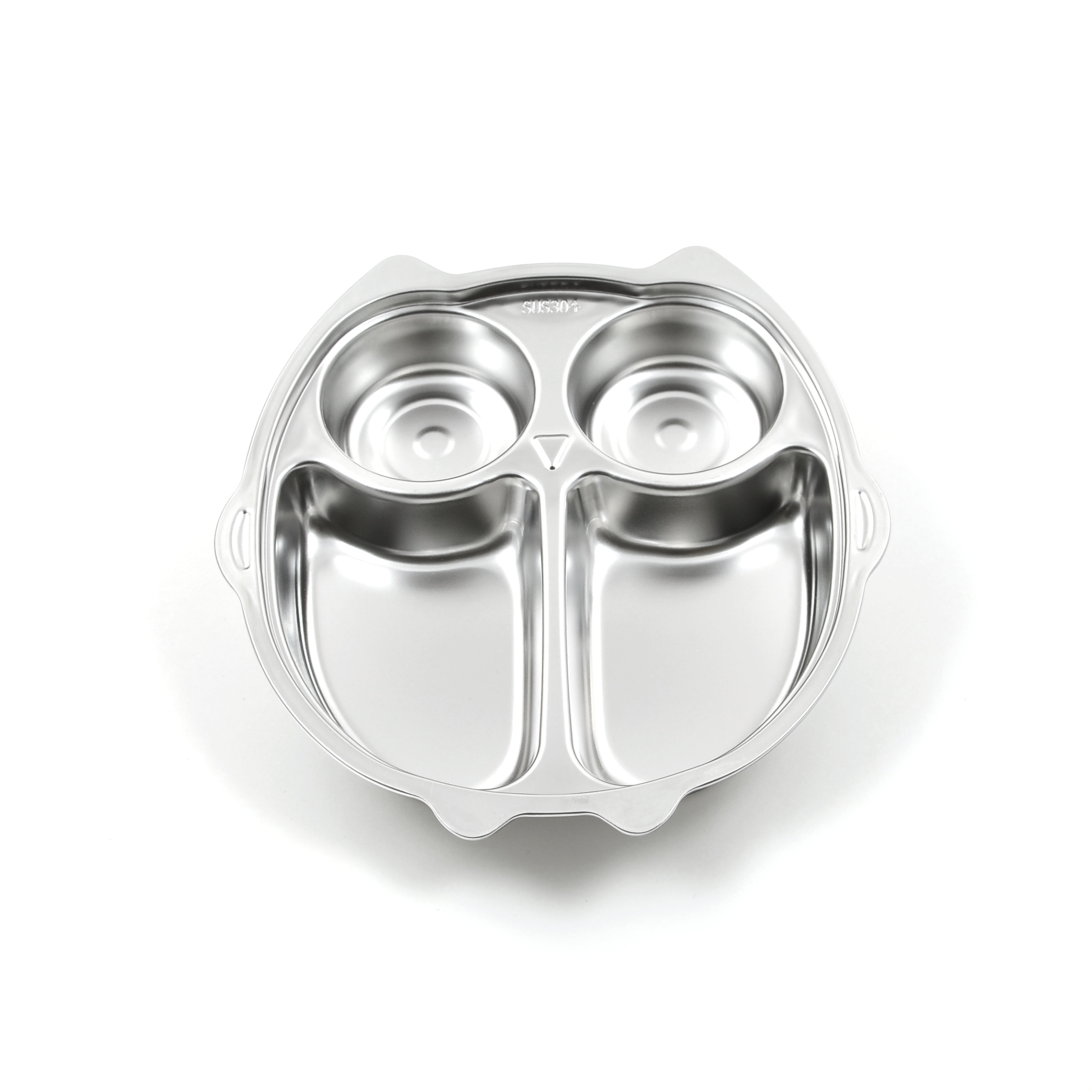 Assiette compartimentée en inox | Chouette