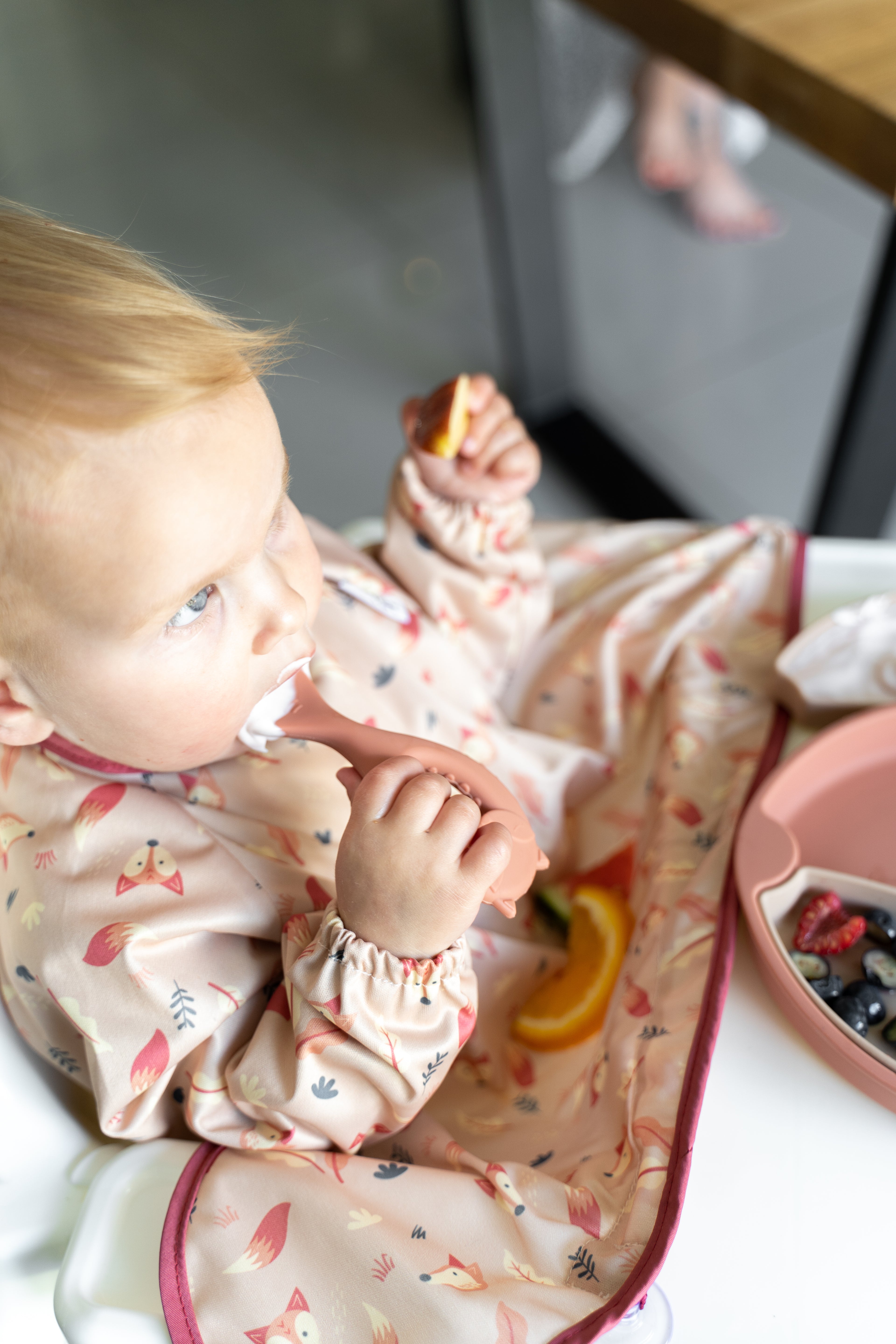 Bavoir manches longues à ventouse | Renard