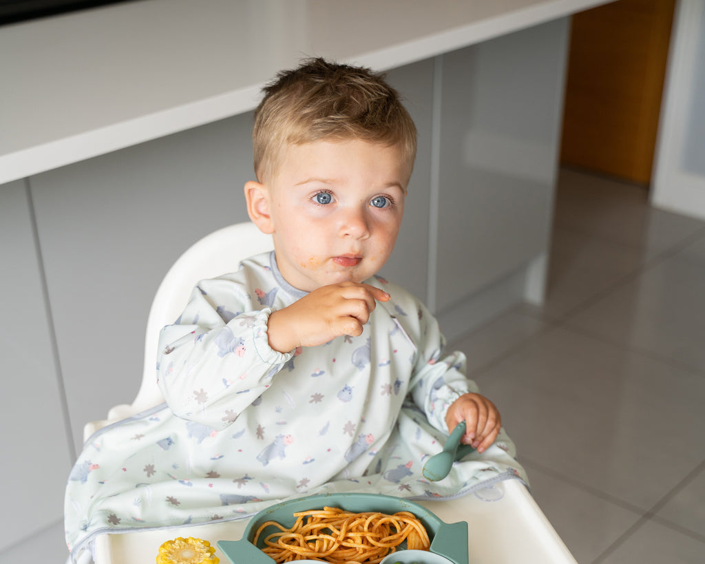 Bavoir manches longues à ventouses | Hippopotame