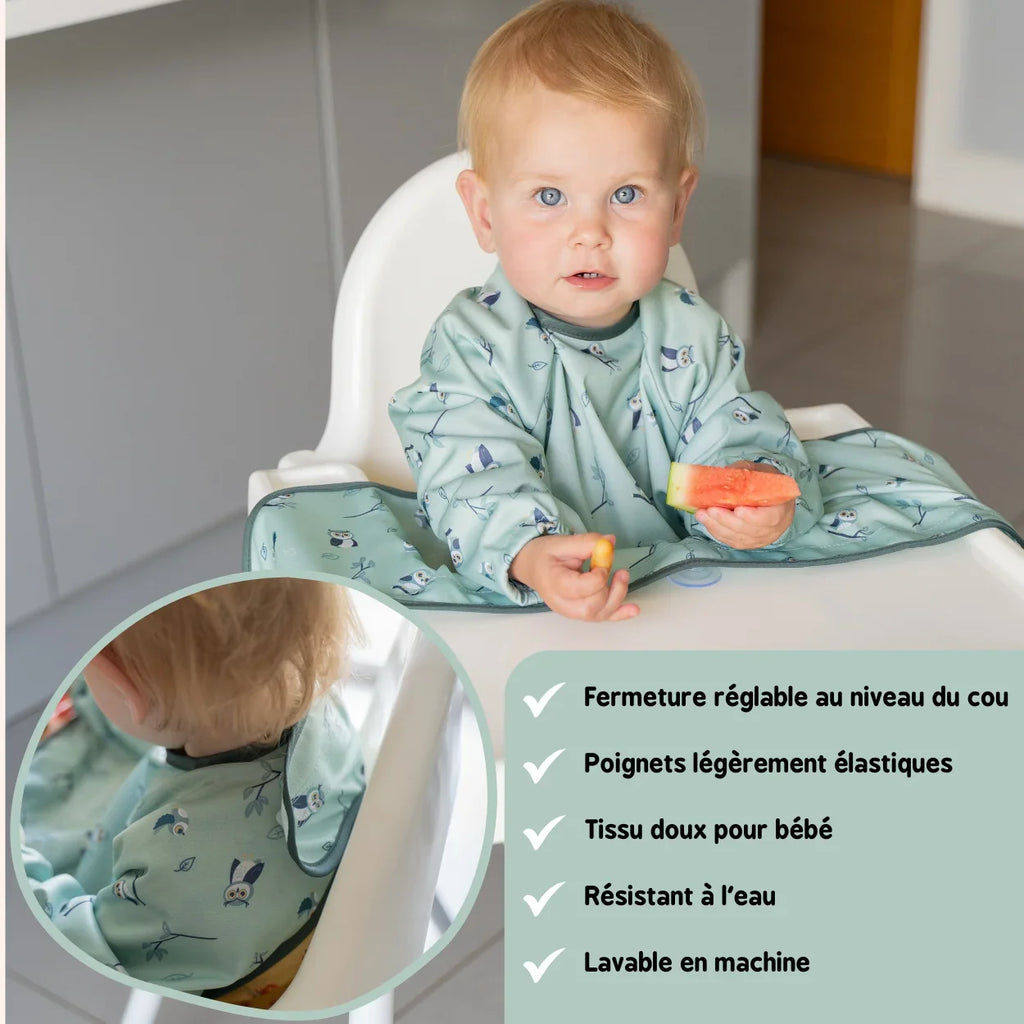 Bavoir manches longues à ventouses | Fruits