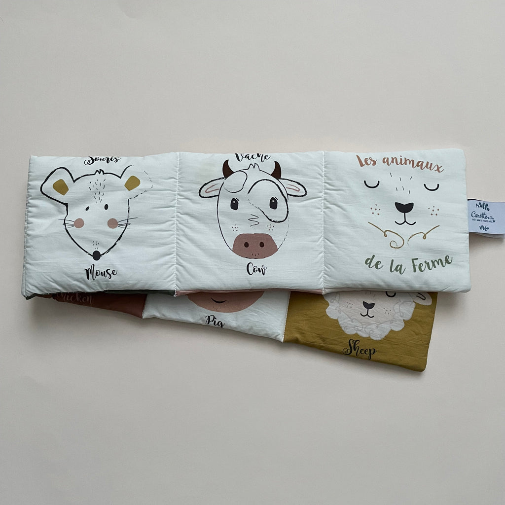 Livre d'éveil en coton bio | Les Animaux de la Ferme