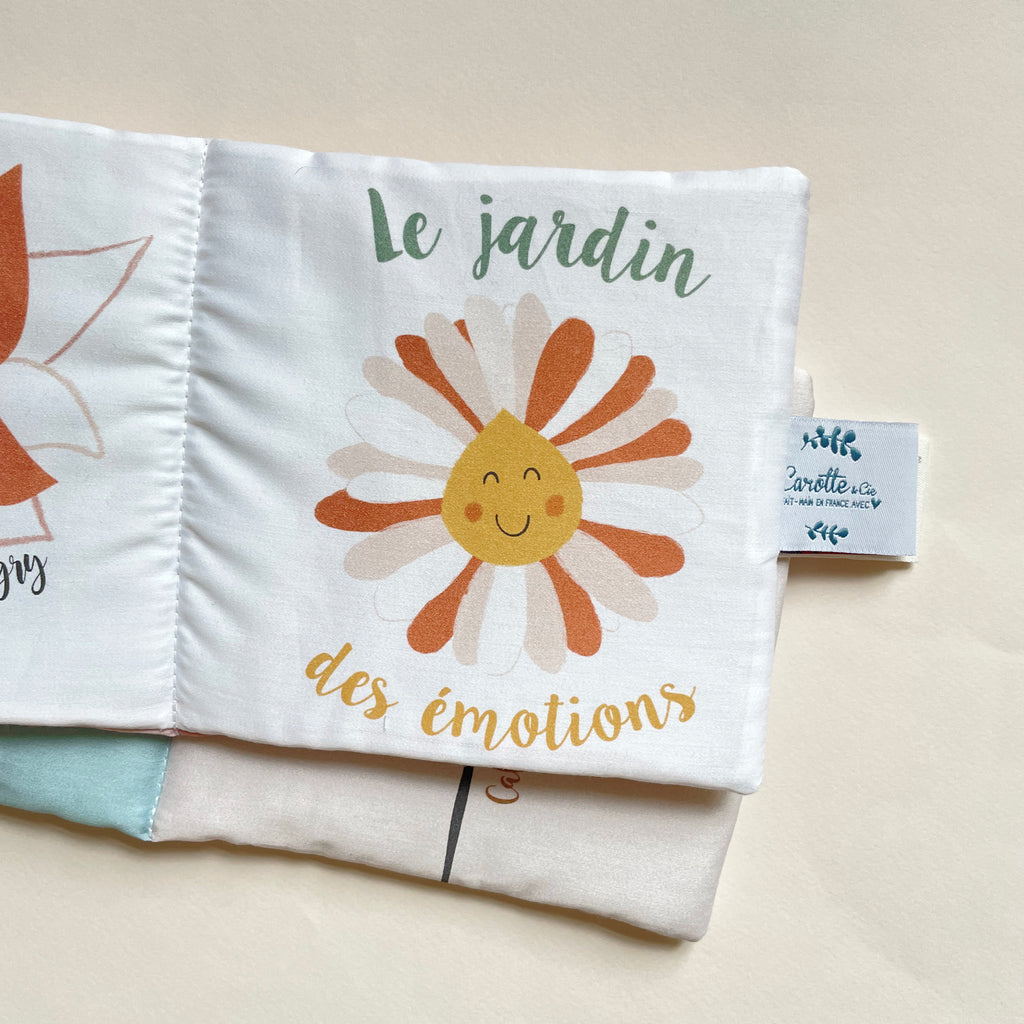 Livre d’éveil en coton bio | Le Jardin des émotions