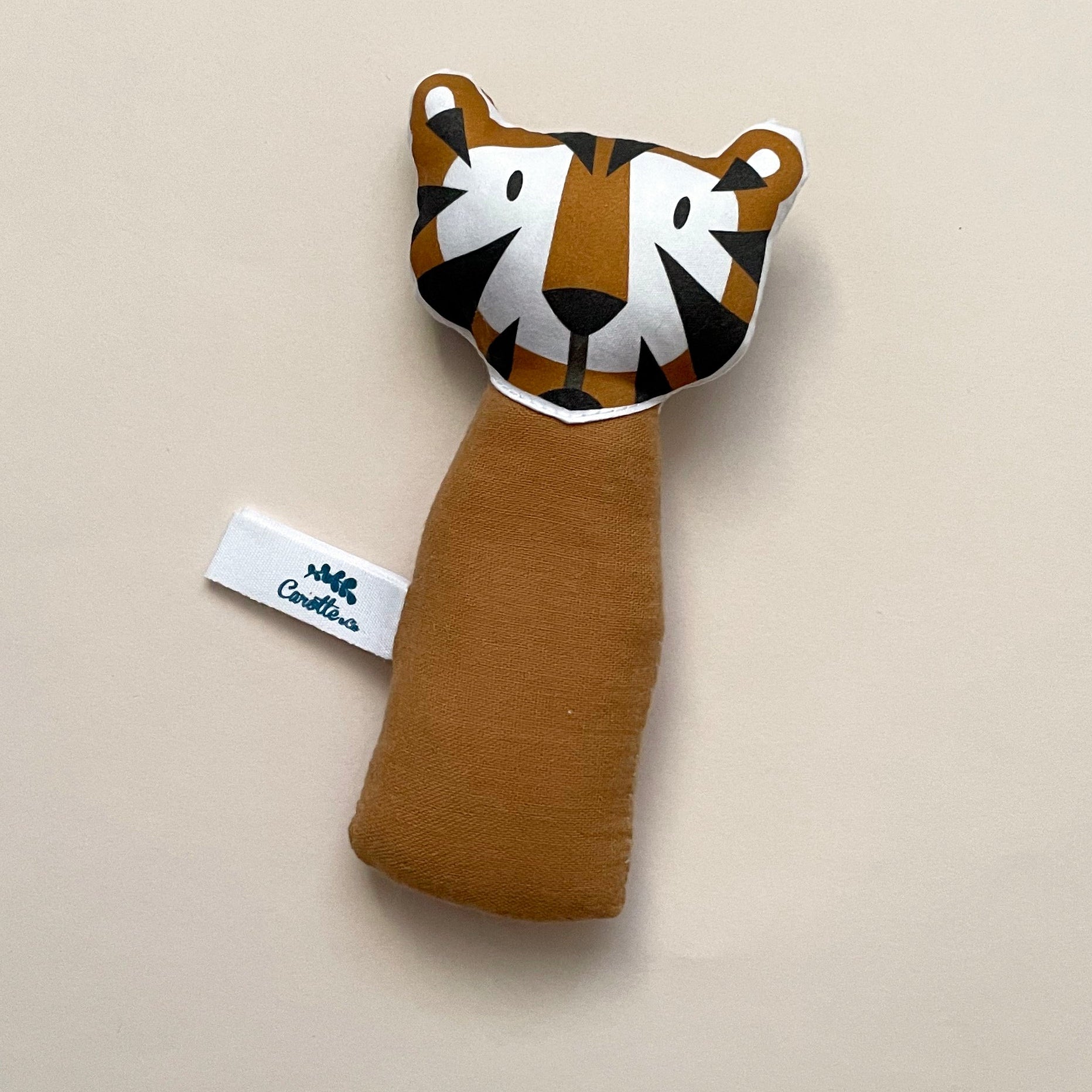 Hochet à grelot en gaze de coton | Tigre