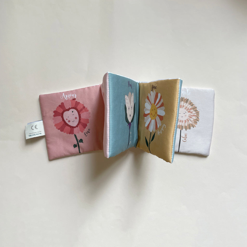 Livre d’éveil en coton bio | Le Jardin des émotions