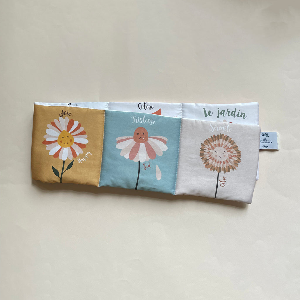 Livre d’éveil en coton bio | Le Jardin des émotions