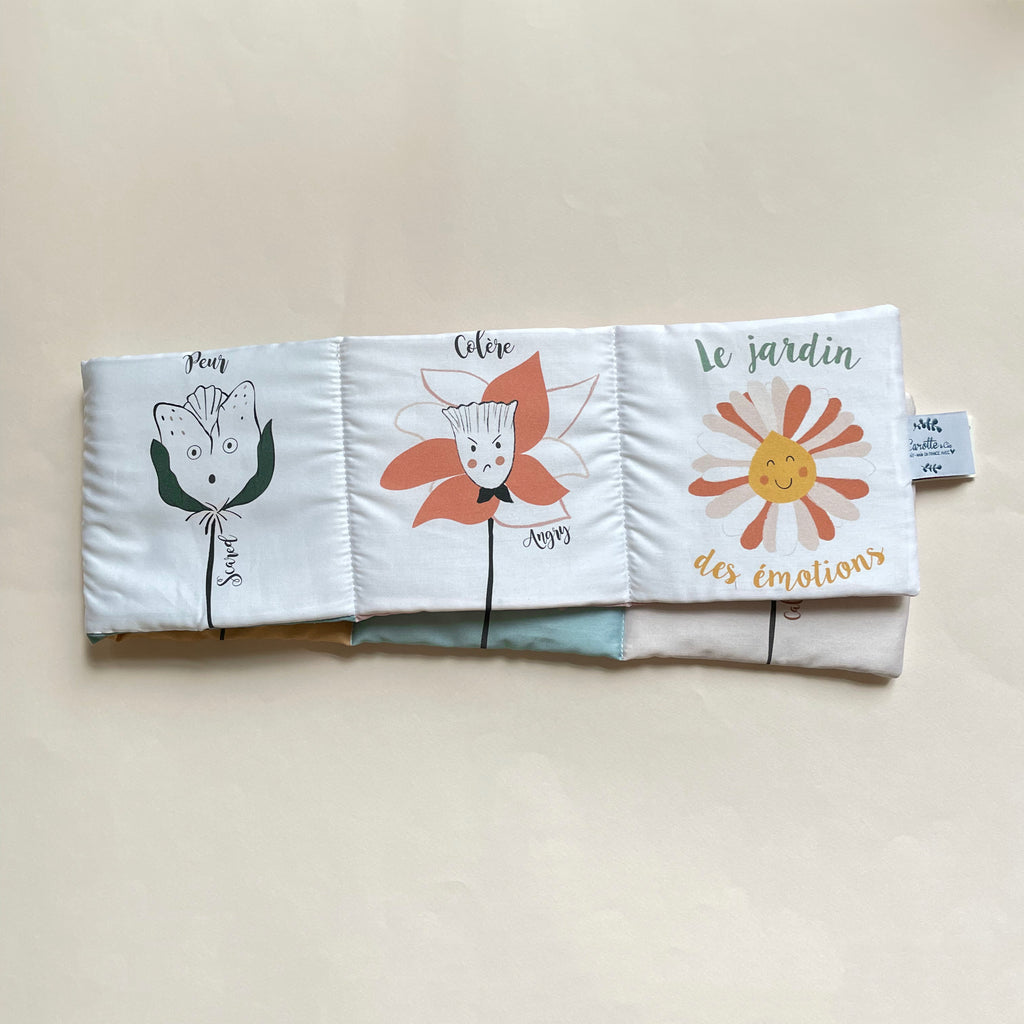 Livre d’éveil en coton bio | Le Jardin des émotions